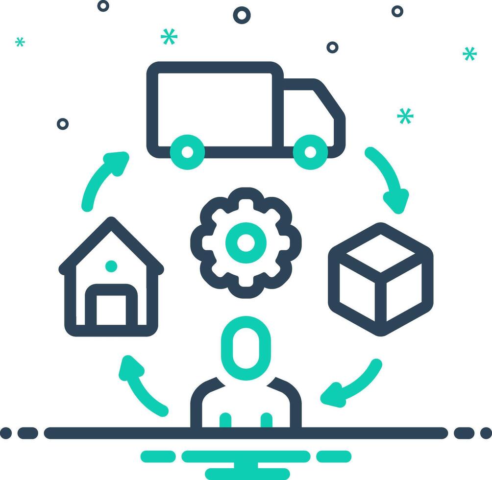 Mix icon for logistics management vector