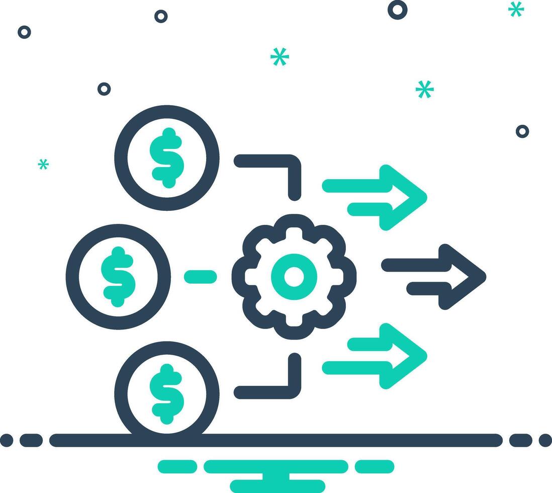 Mix icon for operational cost vector