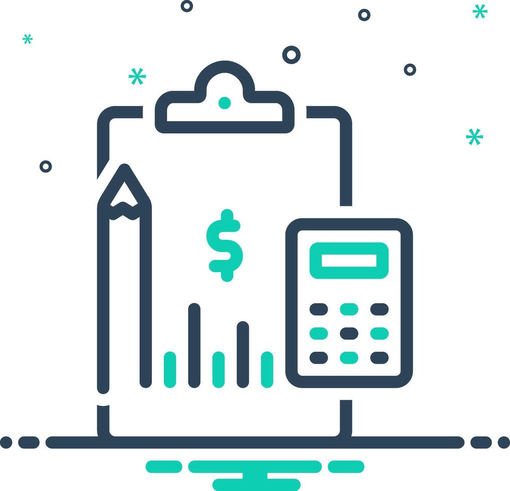 Mix icon for financial statement vector