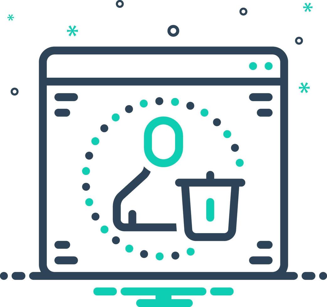 Mix icon for delete user vector