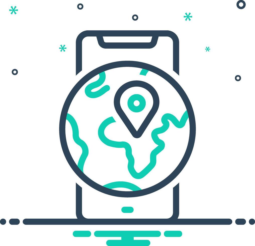 Mix icon for geolocation vector