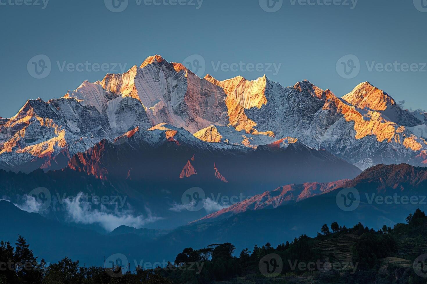 Mountain Range With Clouds photo