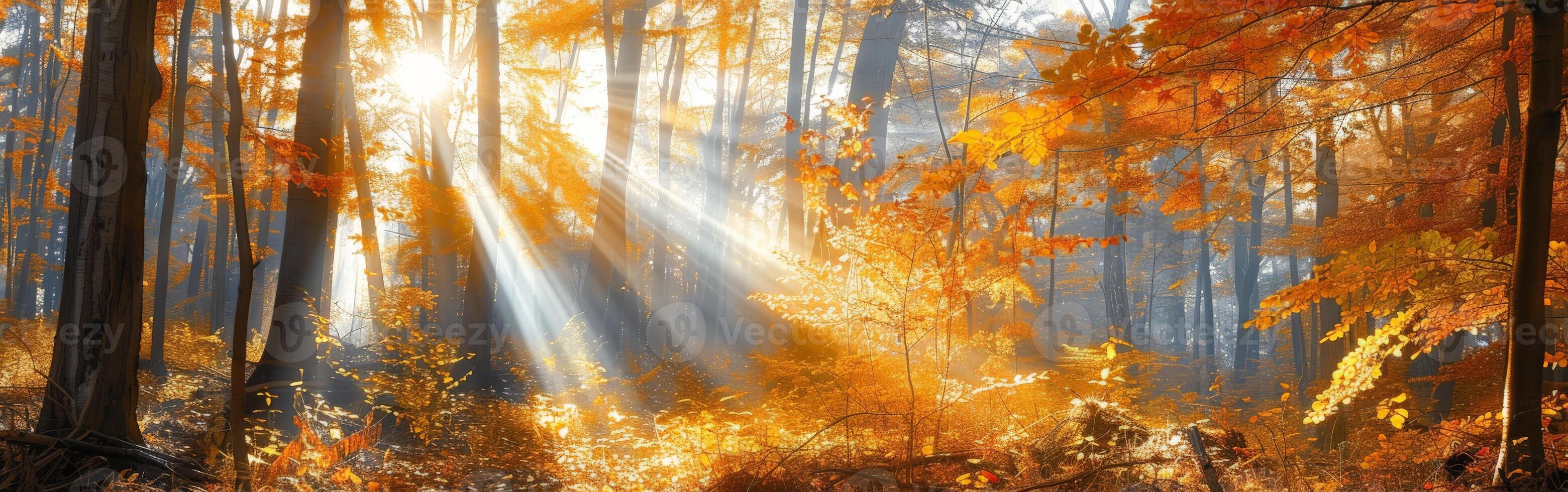 Lush Forest Thick With Leafy Trees photo