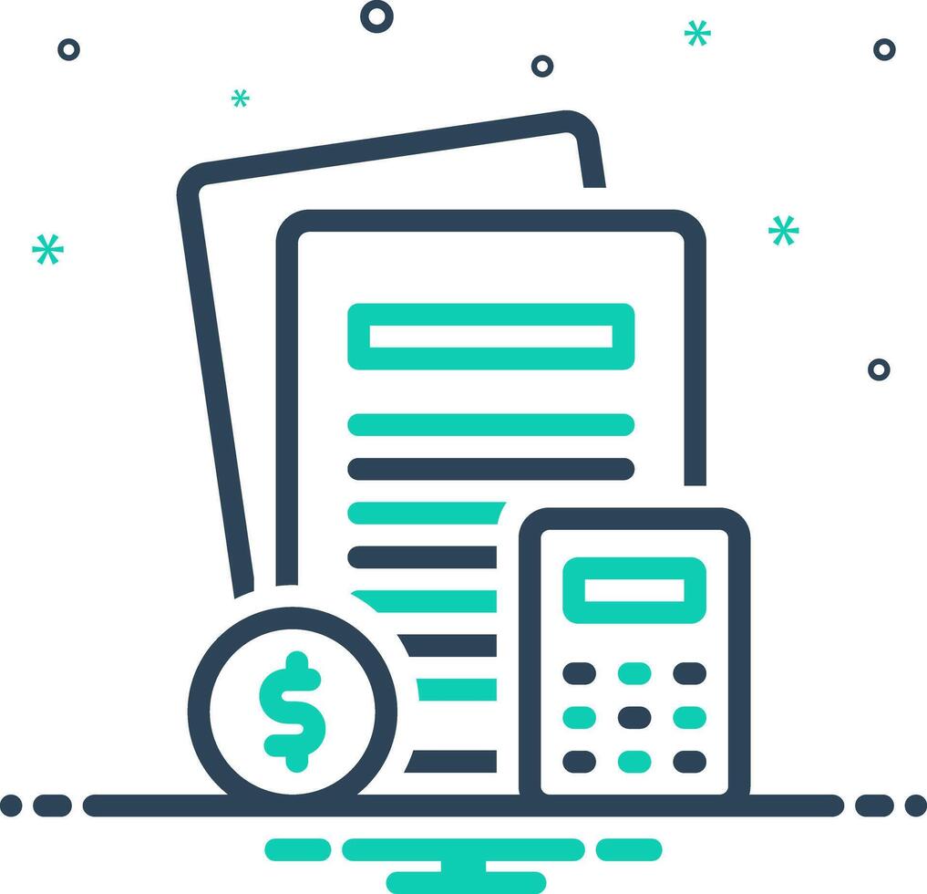 Mix icon for financial statement vector