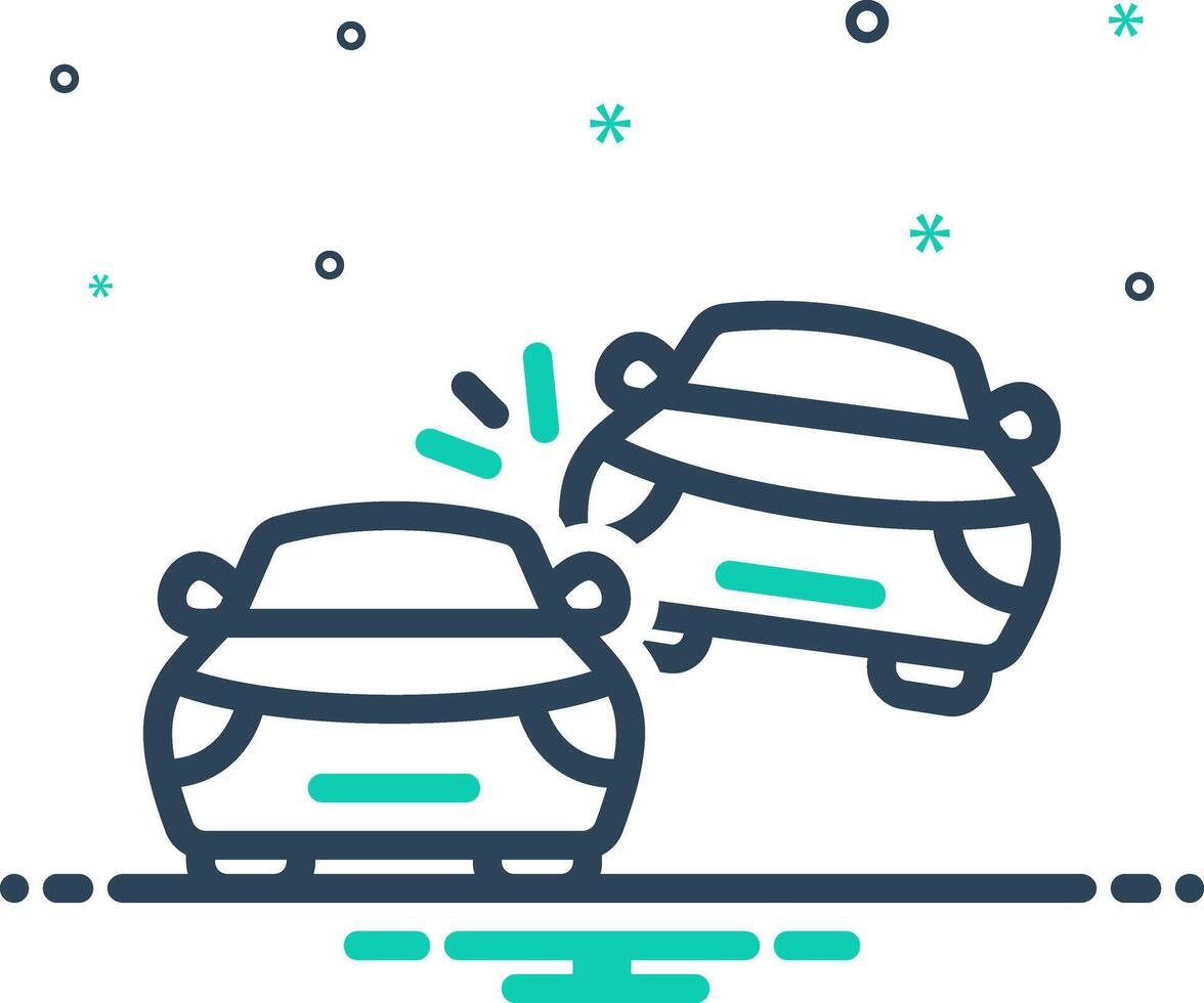 Mix icon for accident vector
