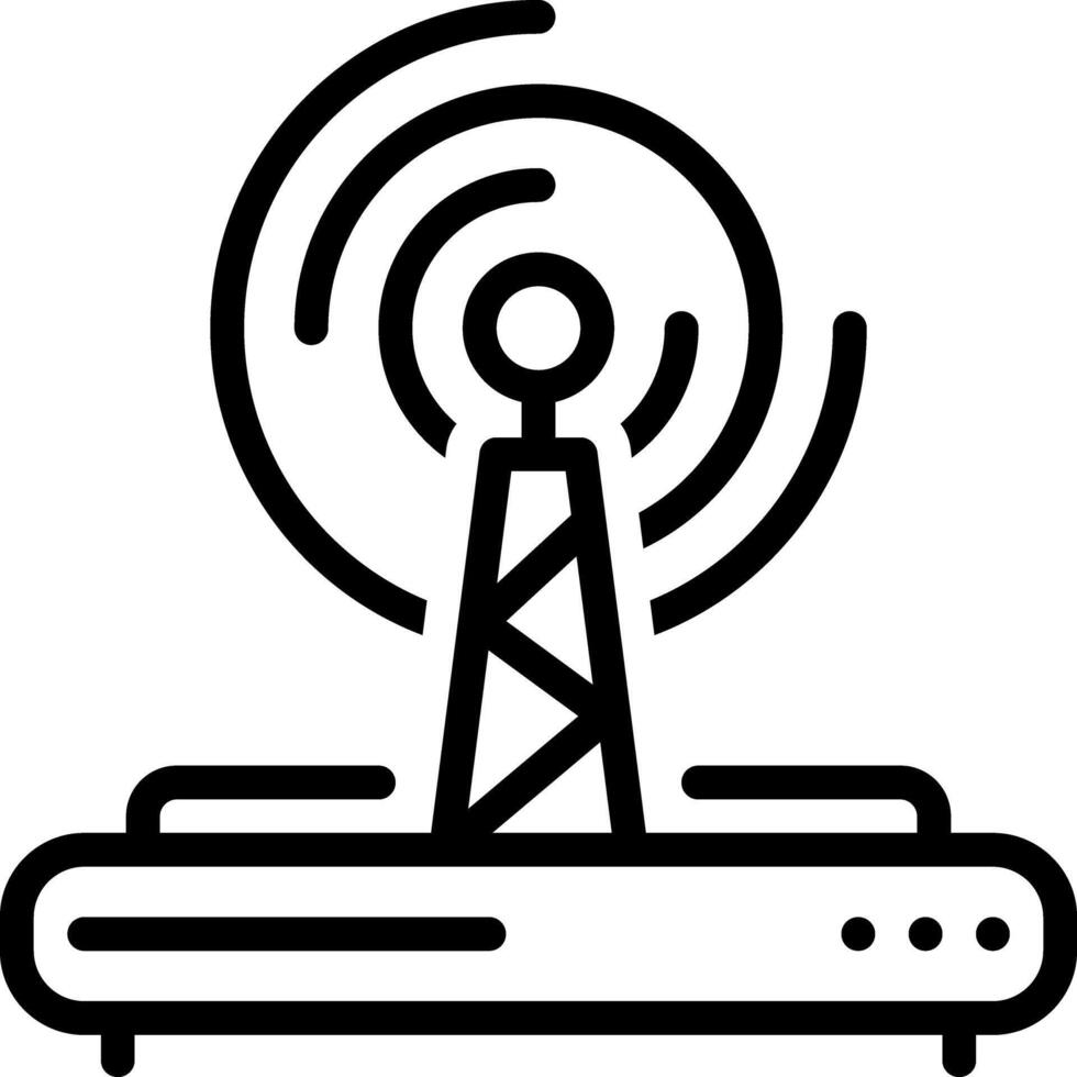 Black line icon for wifi vector