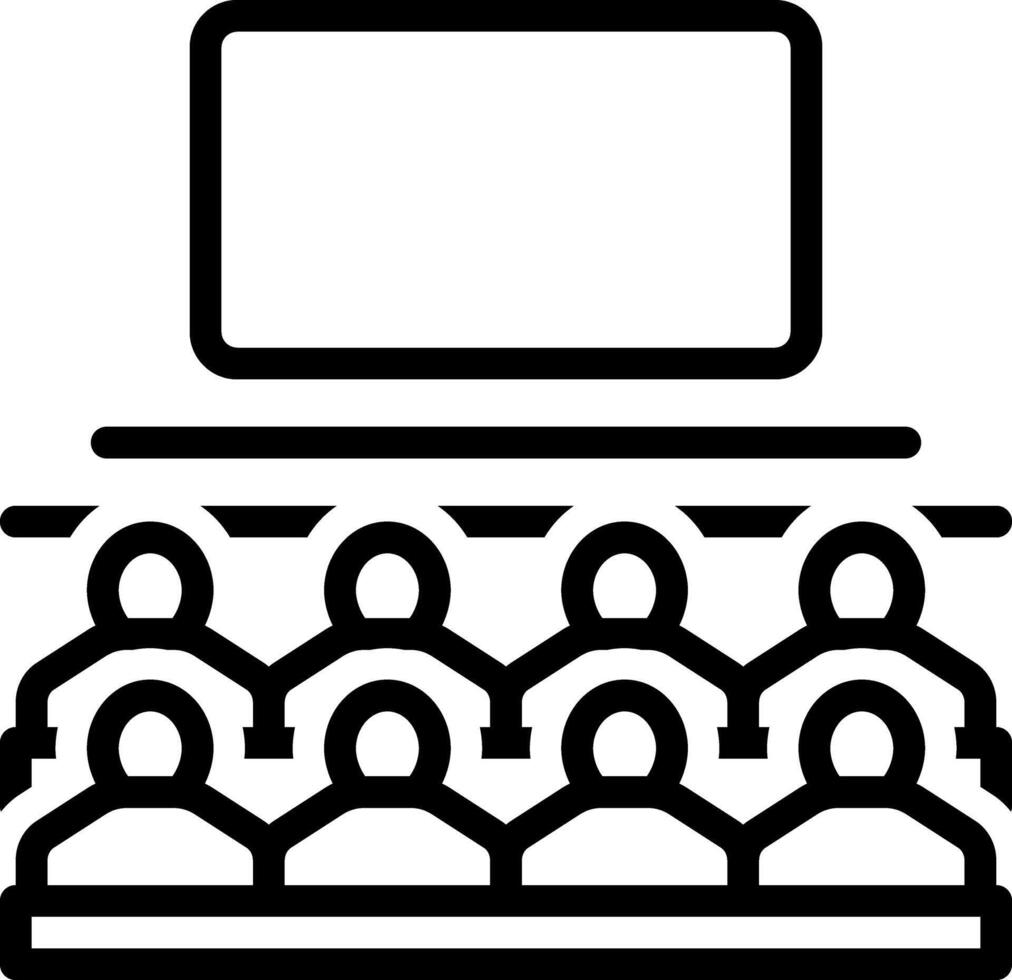 Black line icon for audience vector