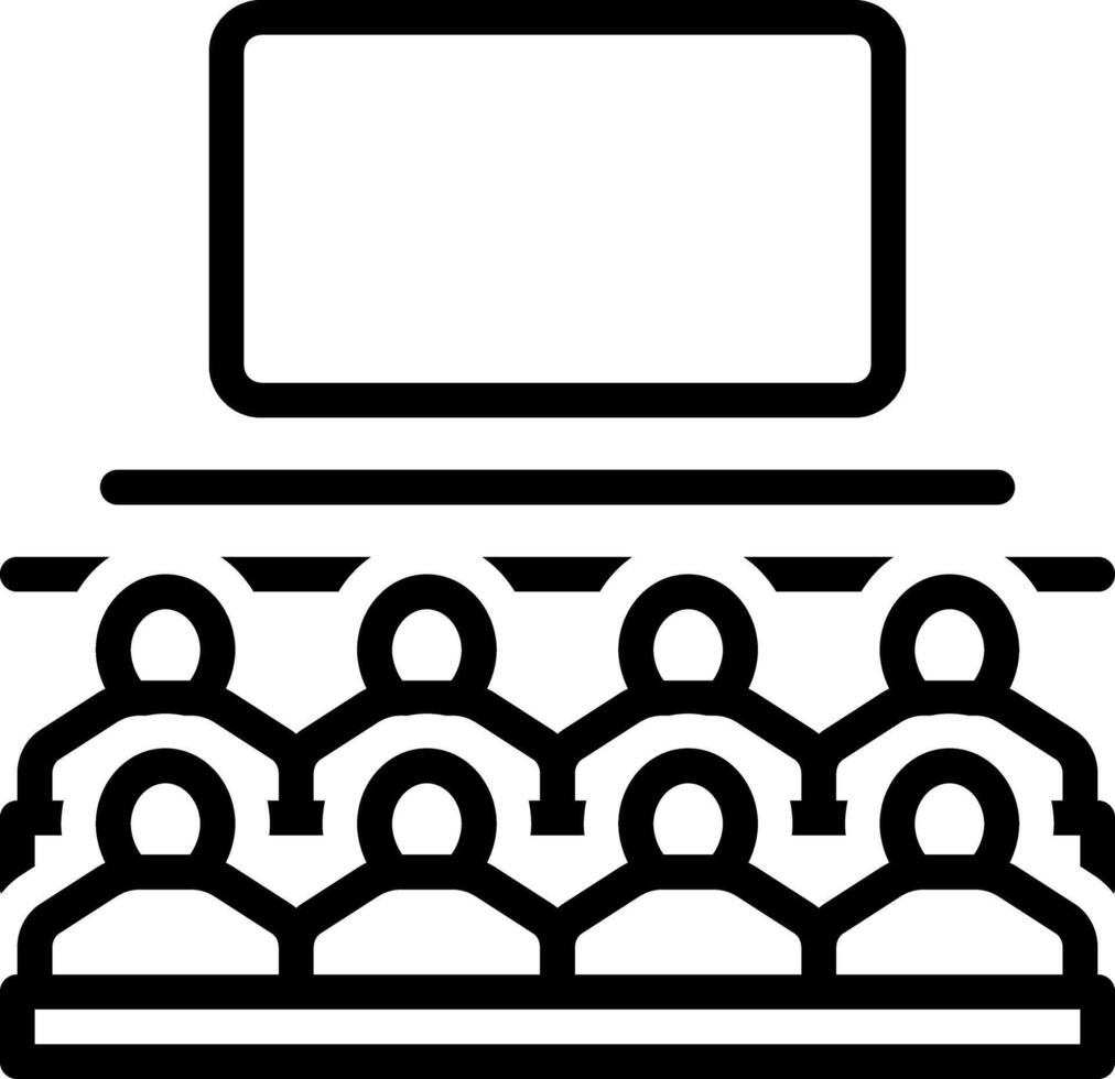 Black line icon for audience vector