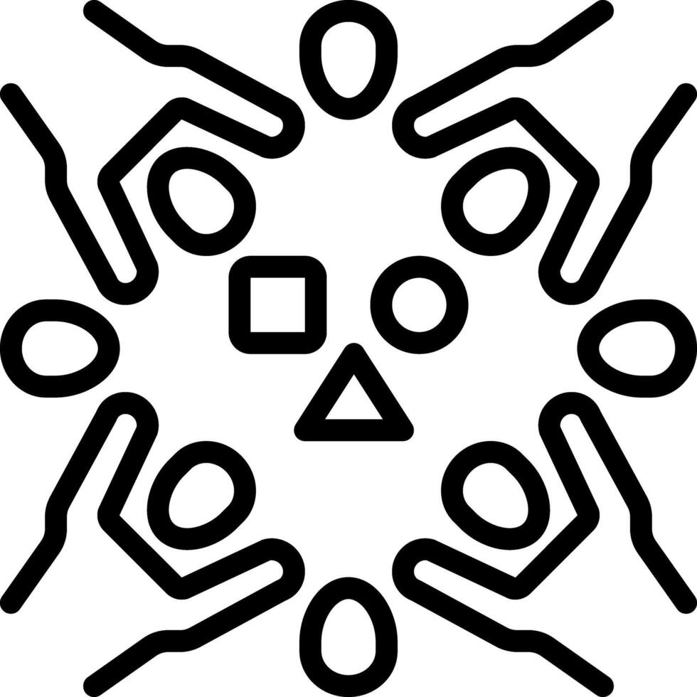 Black line icon for diversity vector