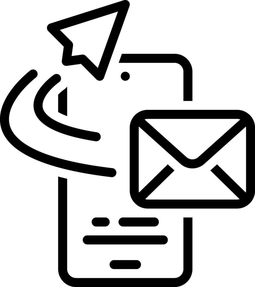 Black line icon for sent message vector