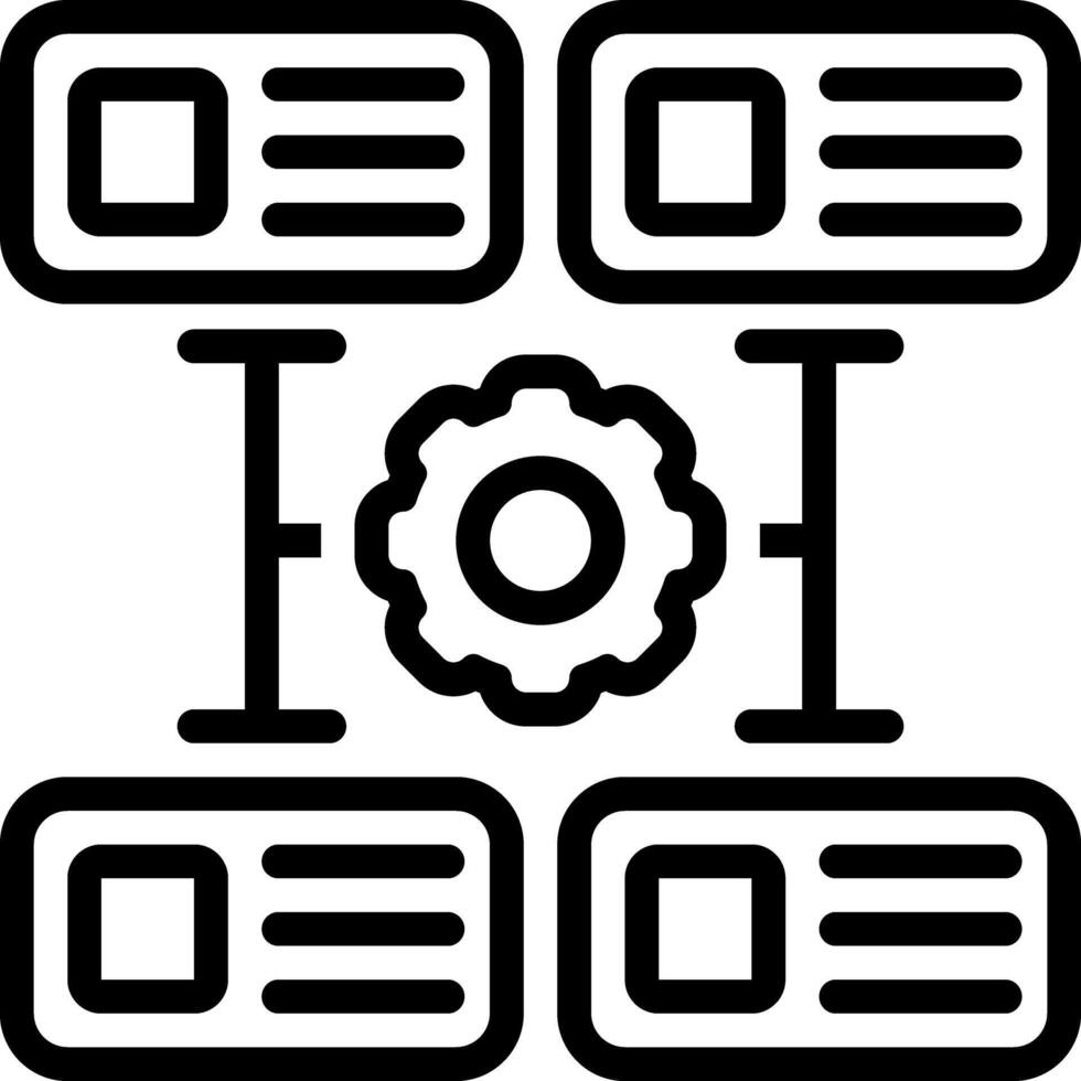 Black line icon for sequence vector