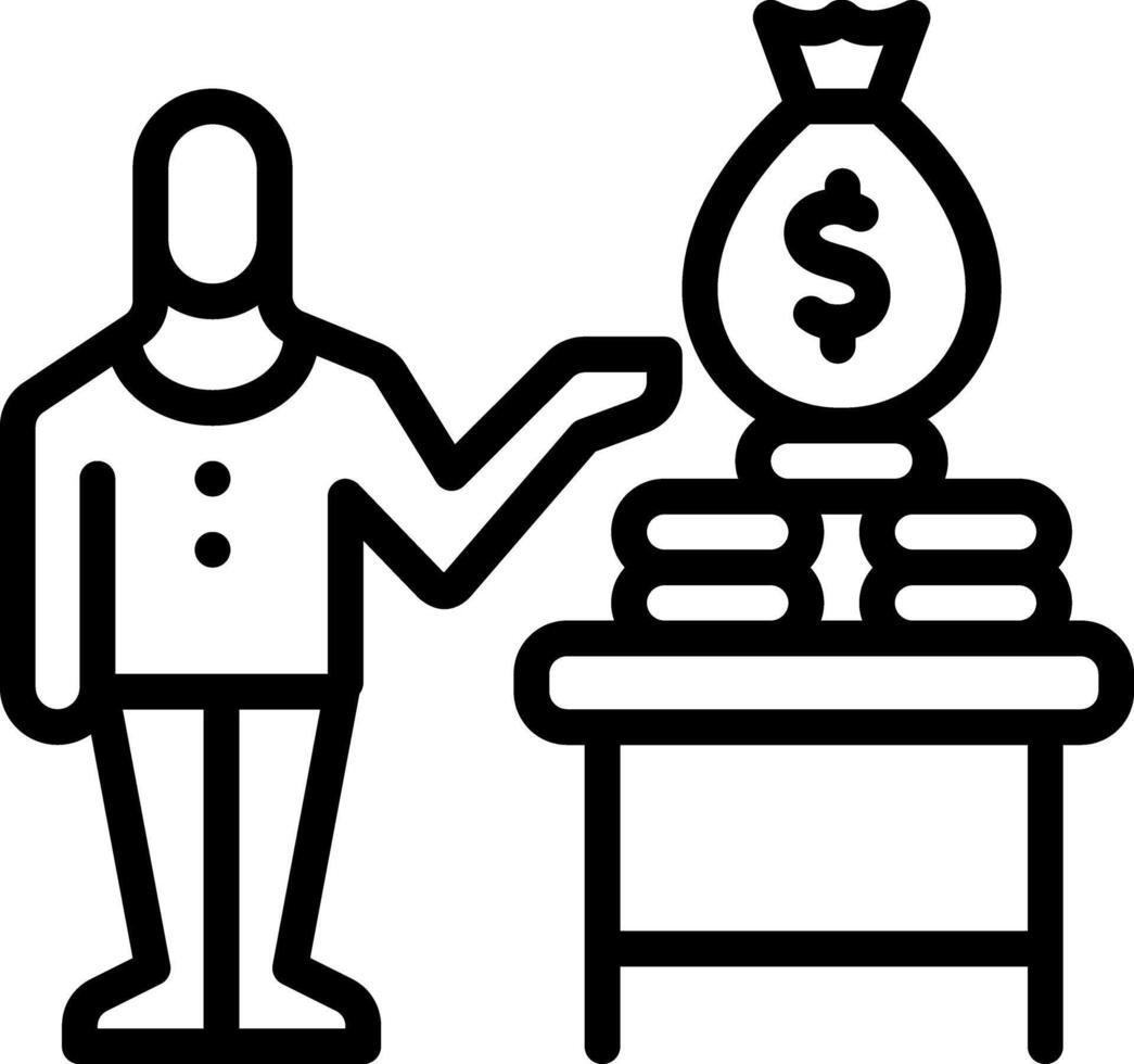 Black line icon for creditor vector