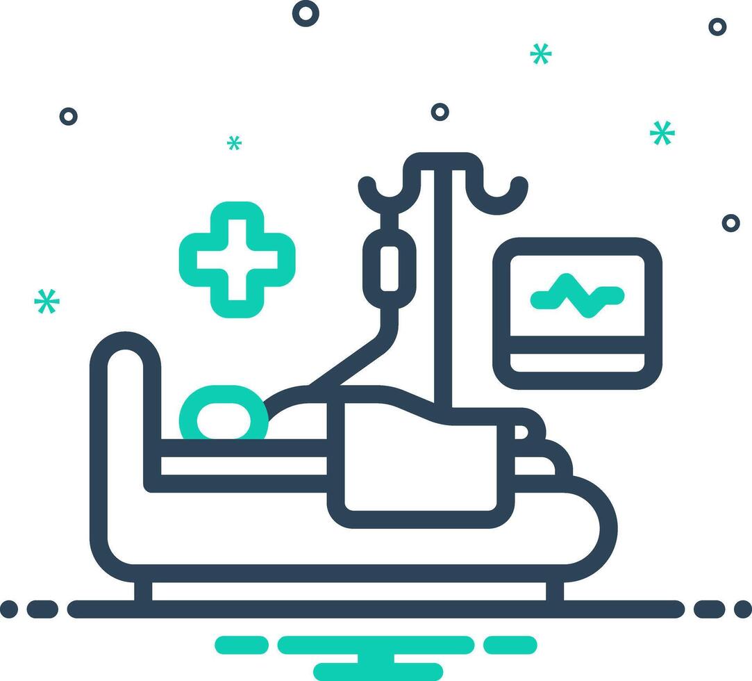 Mix icon for hospitalization vector