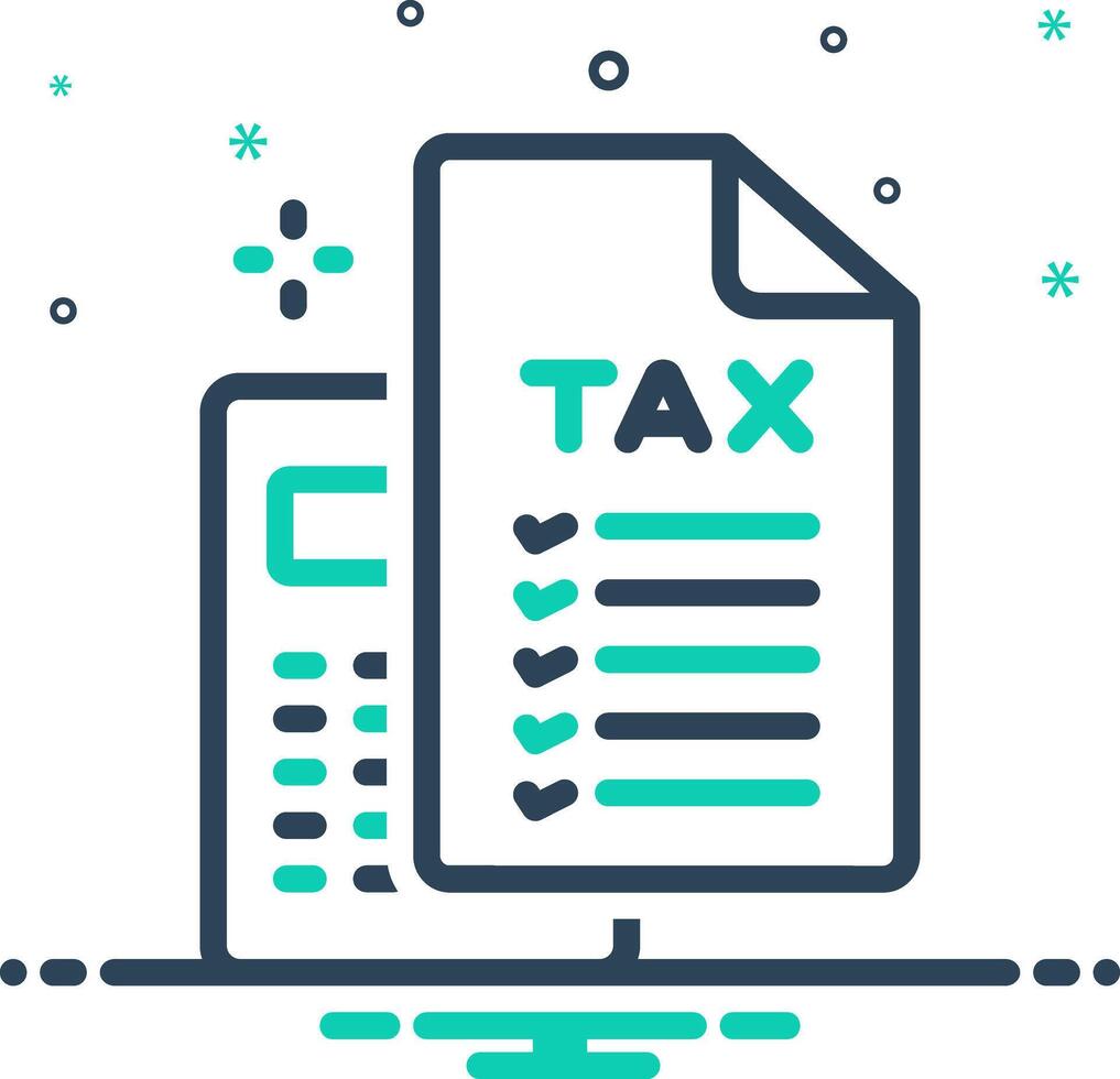 Mix icon for tax calculation vector