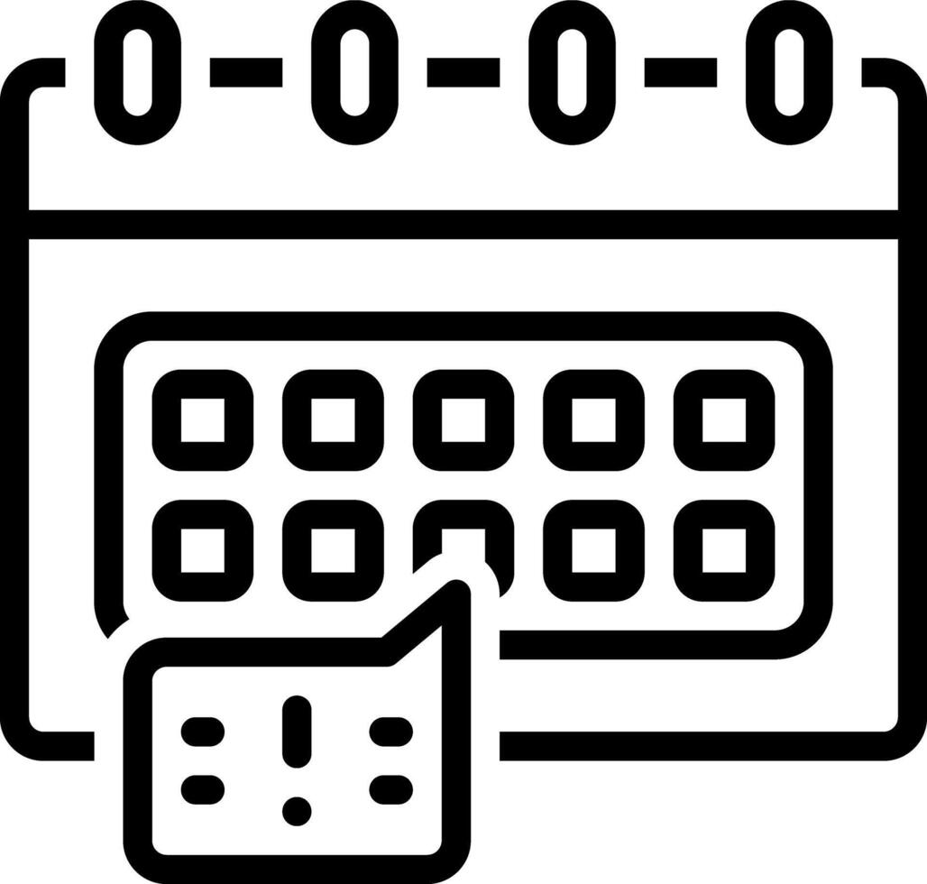 Black line icon for due vector