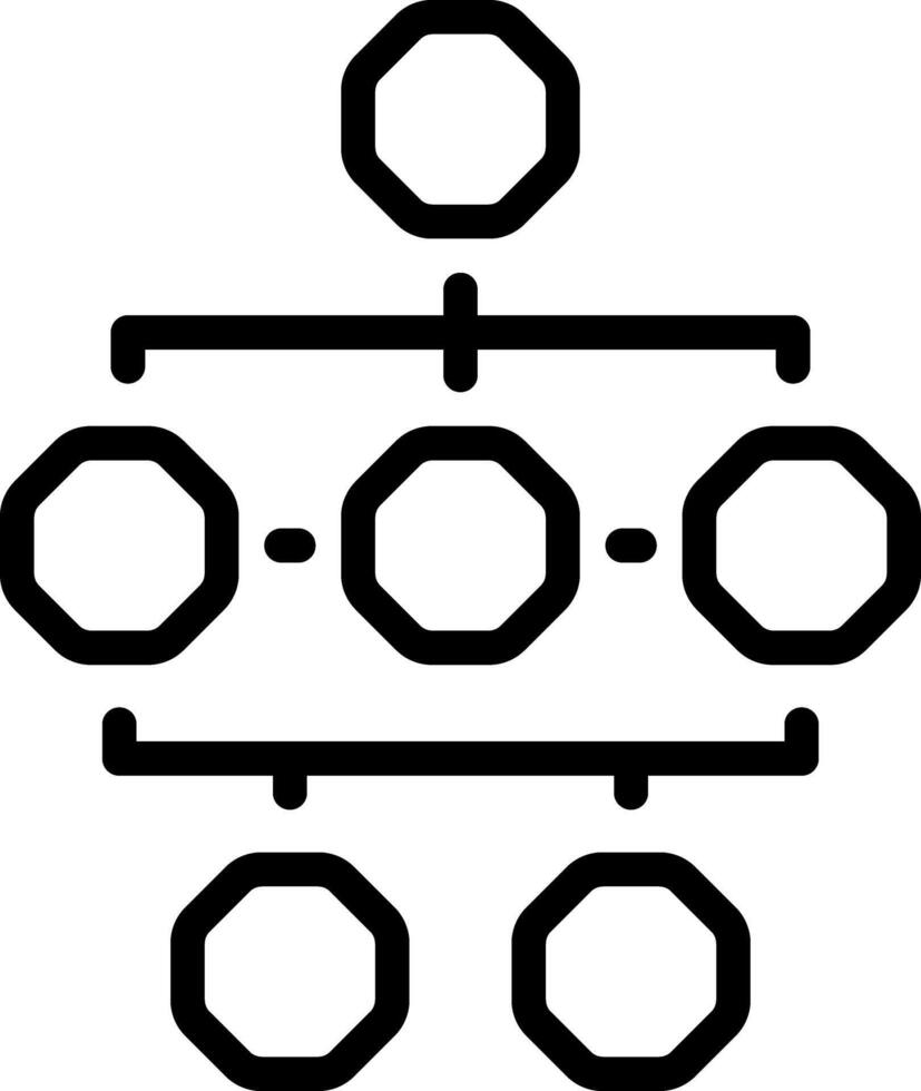 Black line icon for organization vector