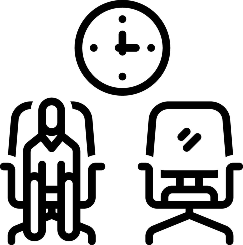 Black line icon for wait vector