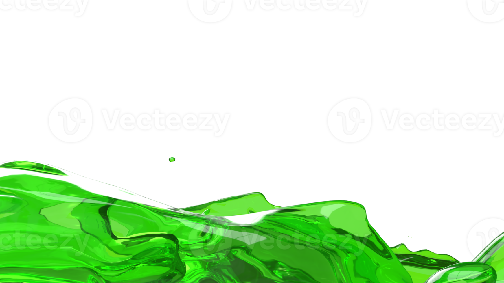 The Green splash for health or water concept 3d rendering. png