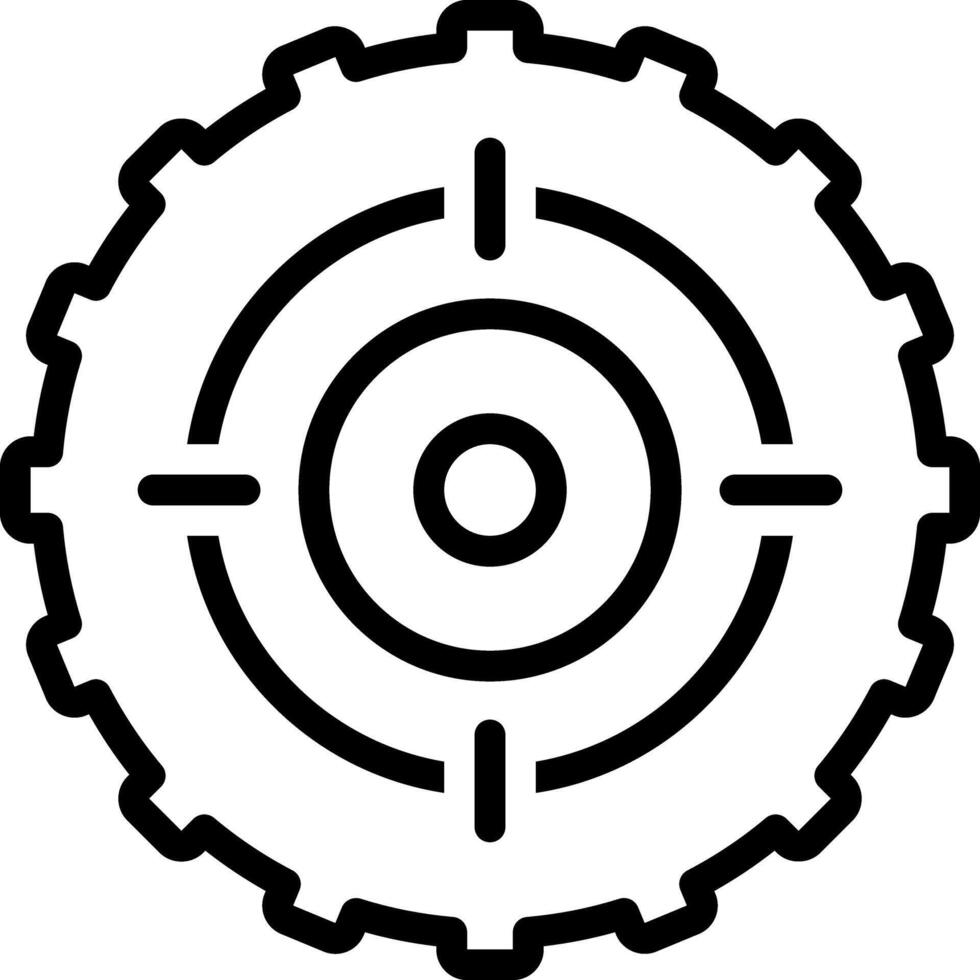 Black line icon for target vector