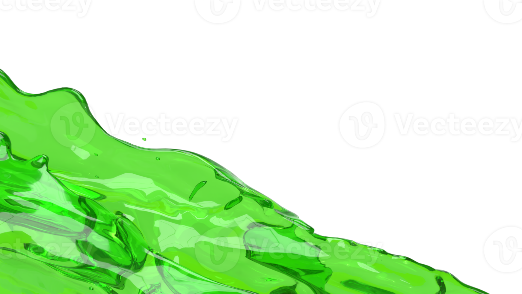 The Green splash for health or water concept 3d rendering. png