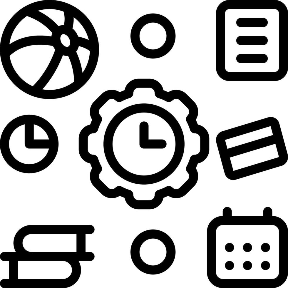 Black line icon for time management vector