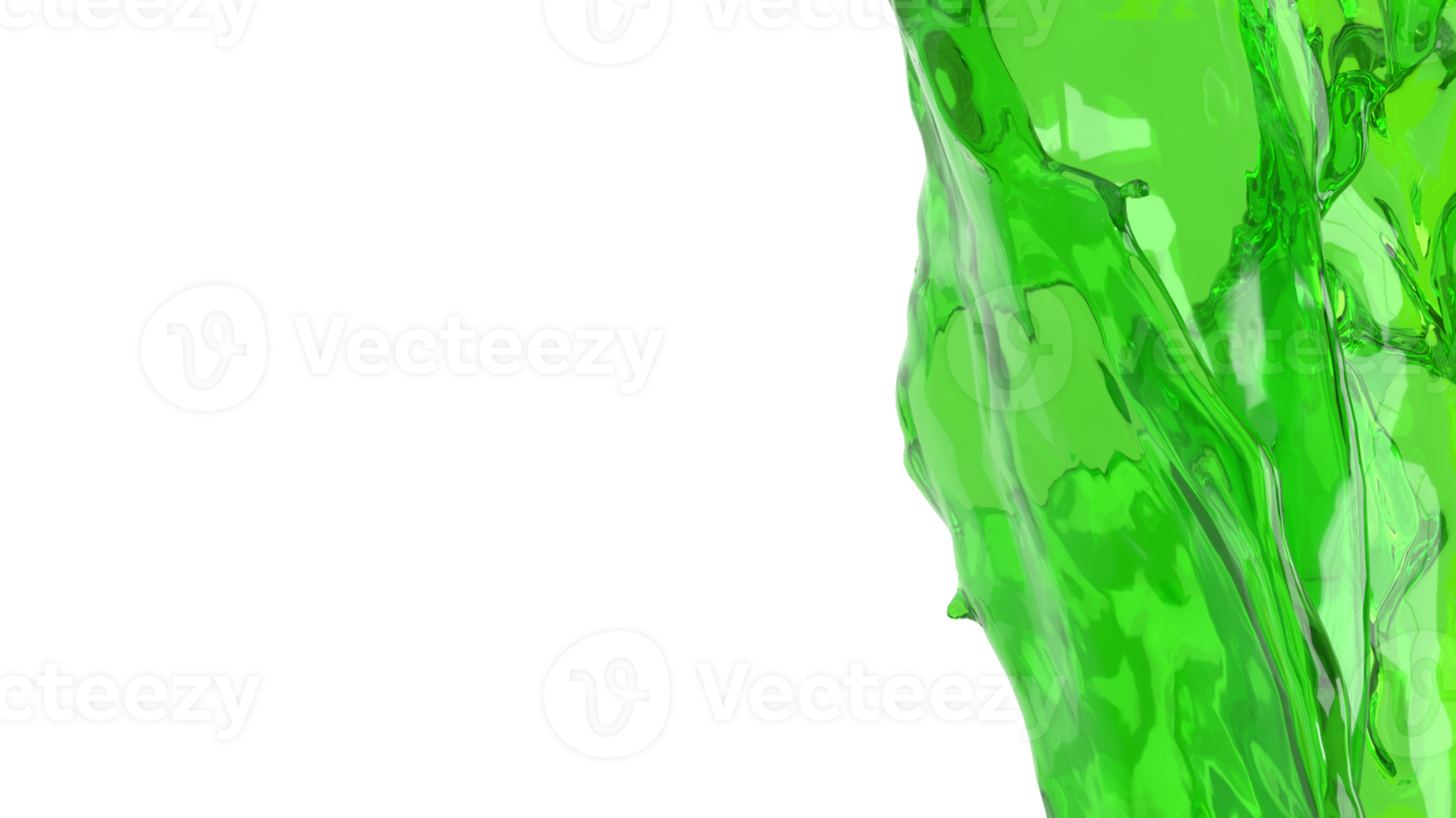 The Green splash for health or water concept 3d rendering. png