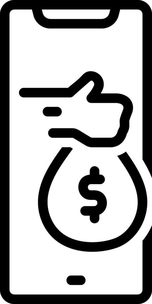 Black line icon for earning vector