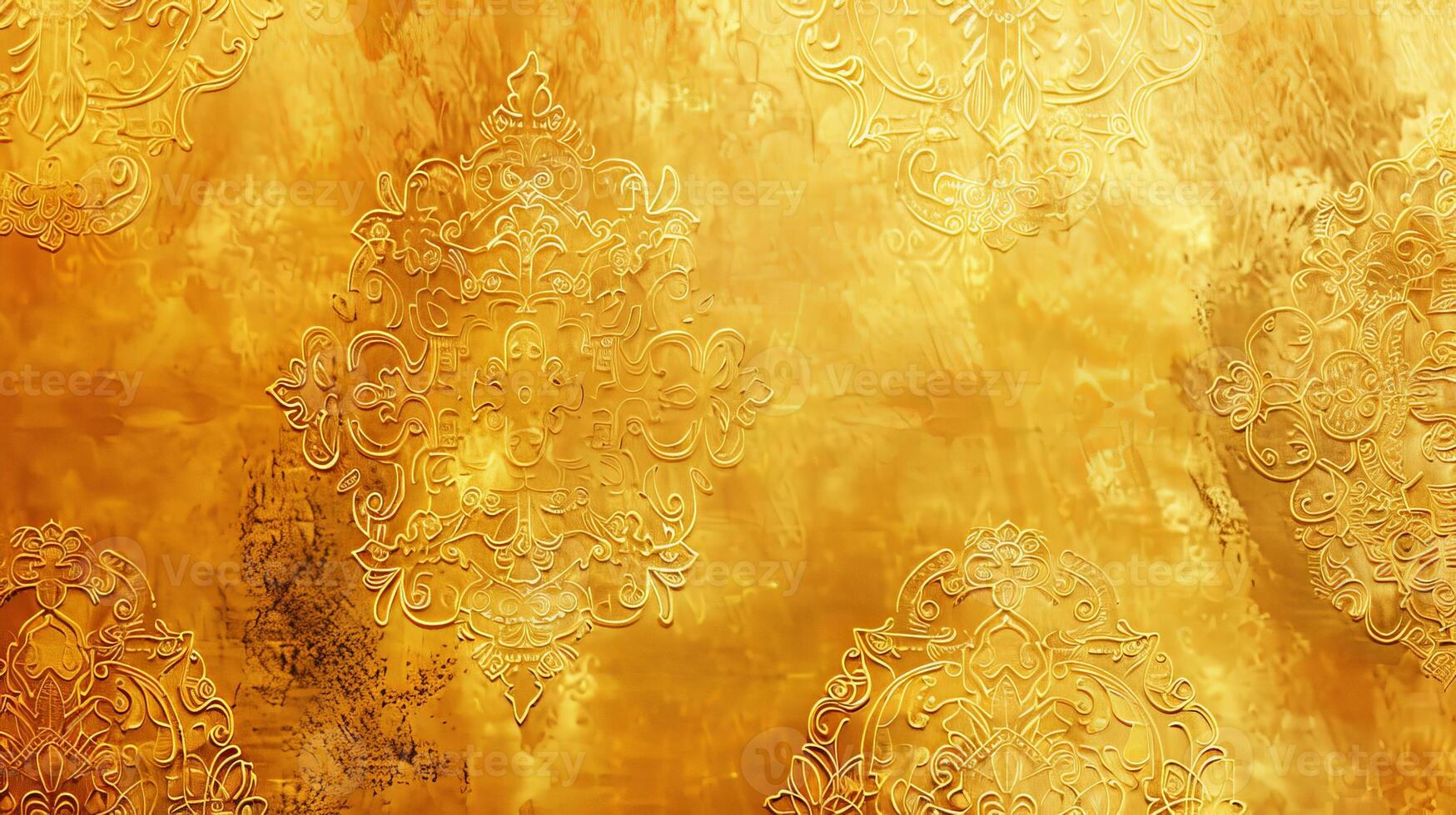 Yellow Background With Intricate Pattern photo