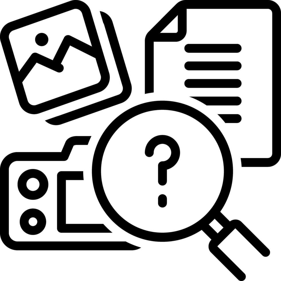 Black line icon for investigate vector