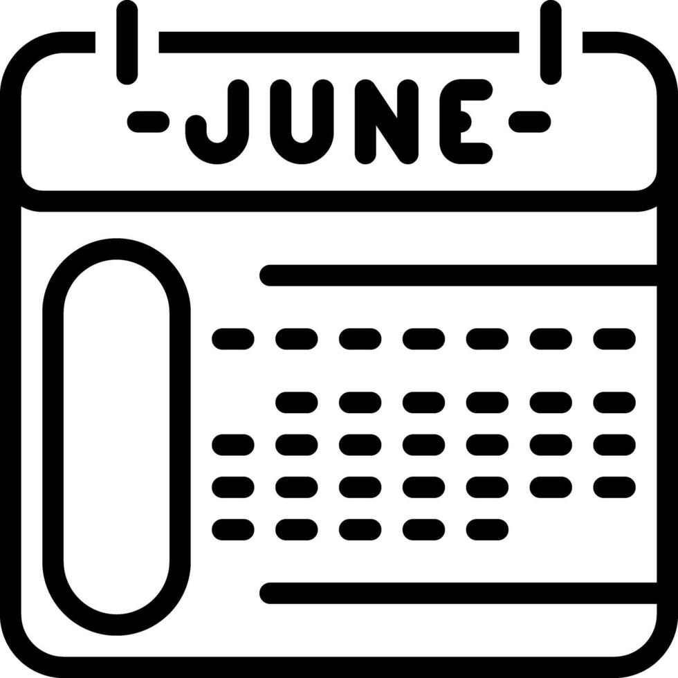 Black line icon for june vector