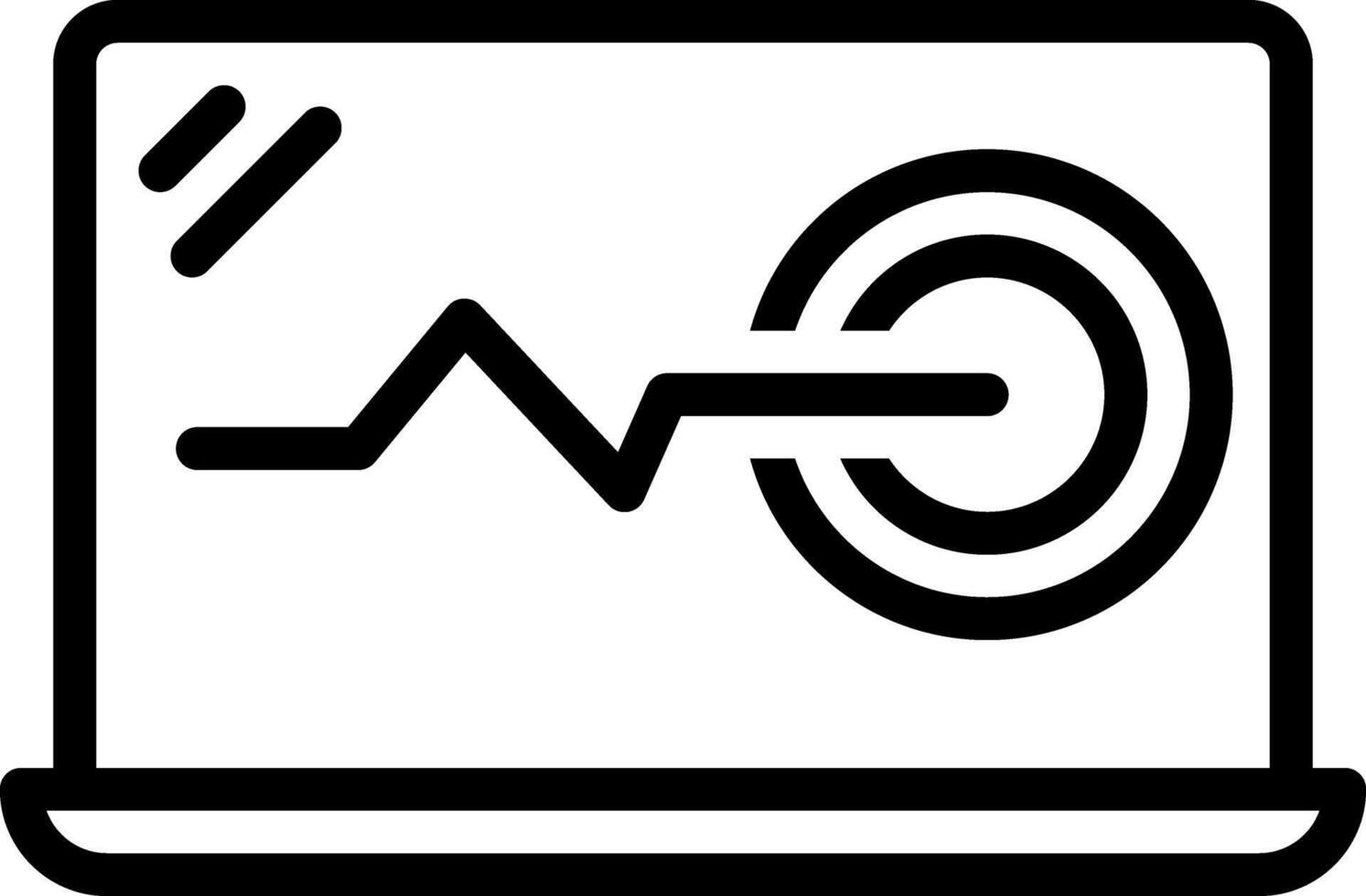 Black line icon for monitoring vector