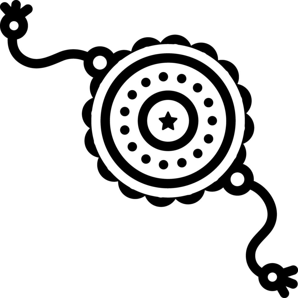 Black line icon for rakhi vector