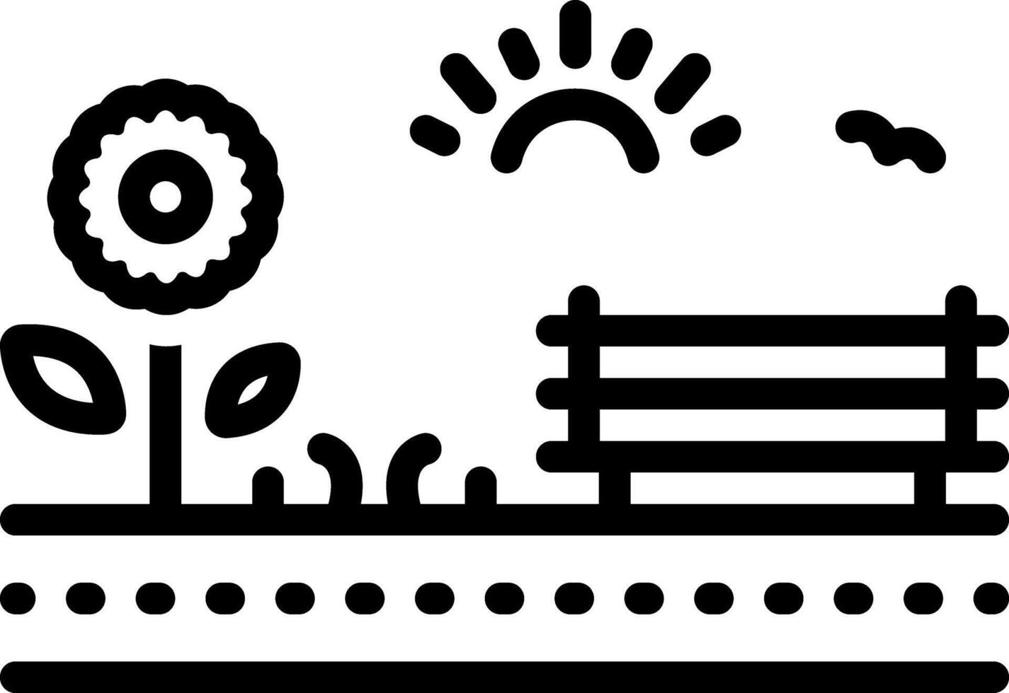 Black line icon for garden vector
