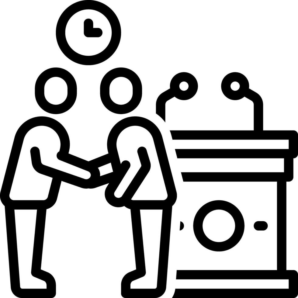 Black line icon for hand shake vector