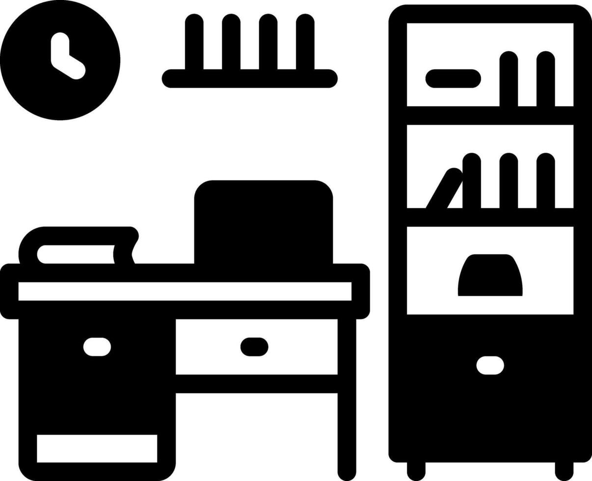 solid black icon for shelf vector
