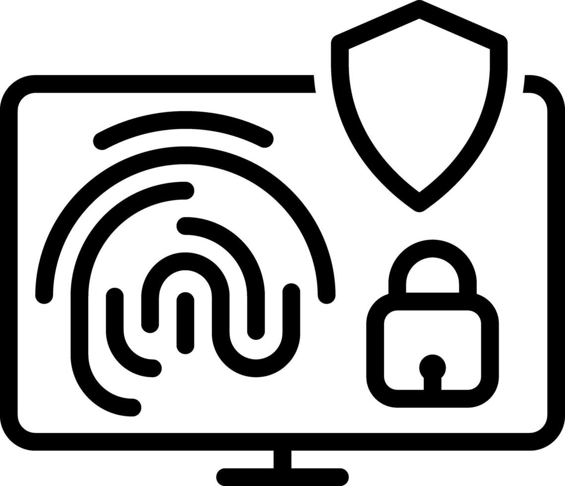 Black line icon for security vector