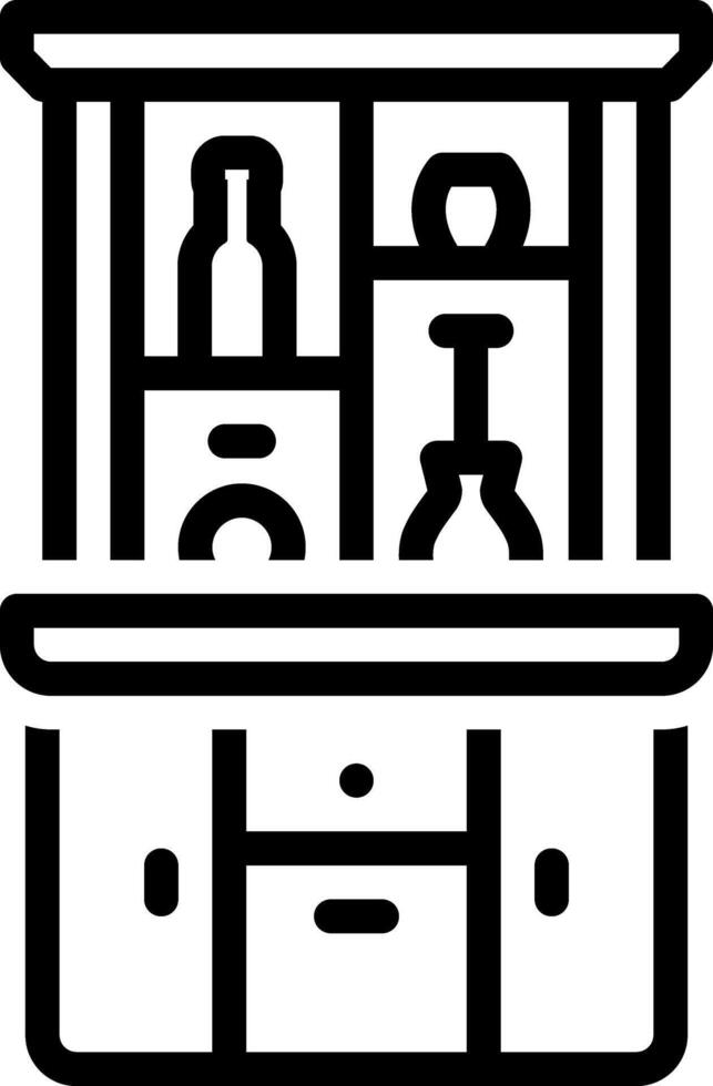 Black line icon for cabinet vector