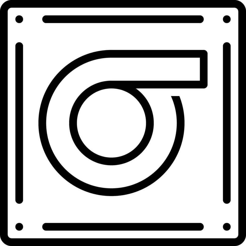 Black line icon for sigma vector