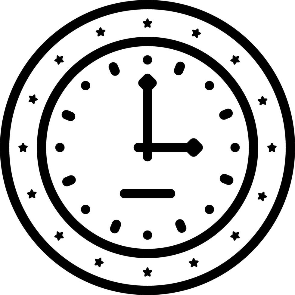 Black line icon for timer vector