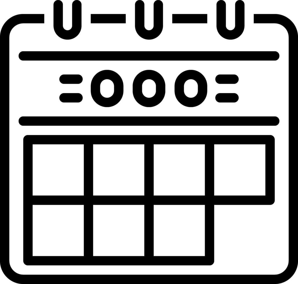Black line icon for calendar vector