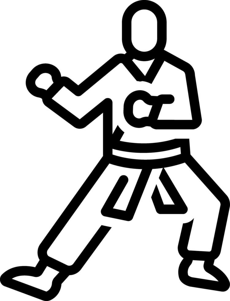 negro línea icono para judo vector