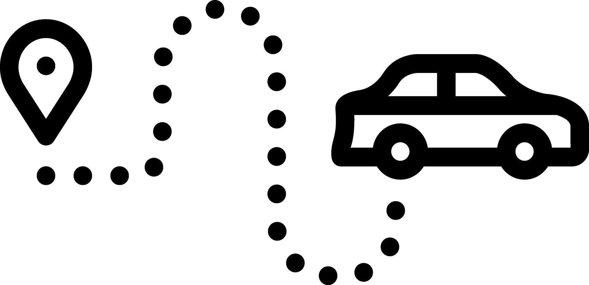 Black line icon for route vector