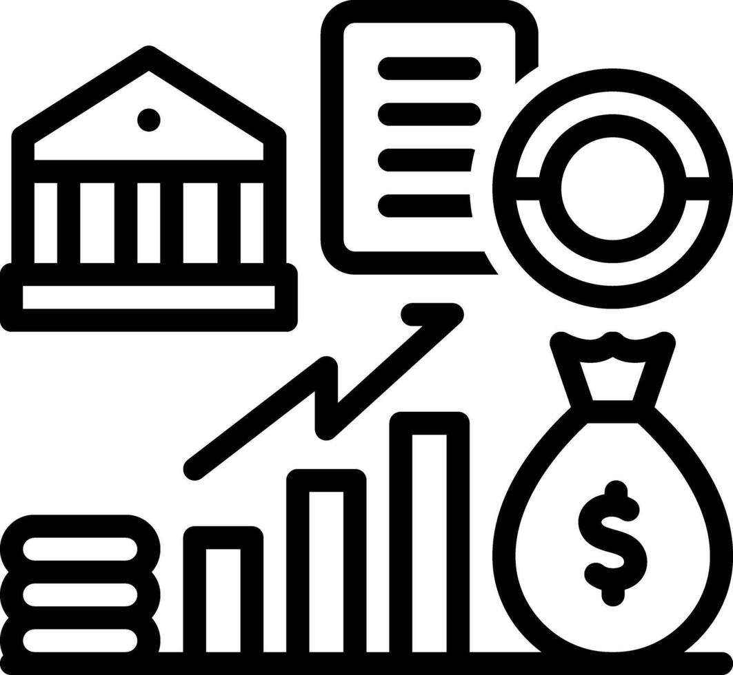 Black line icon for investment vector