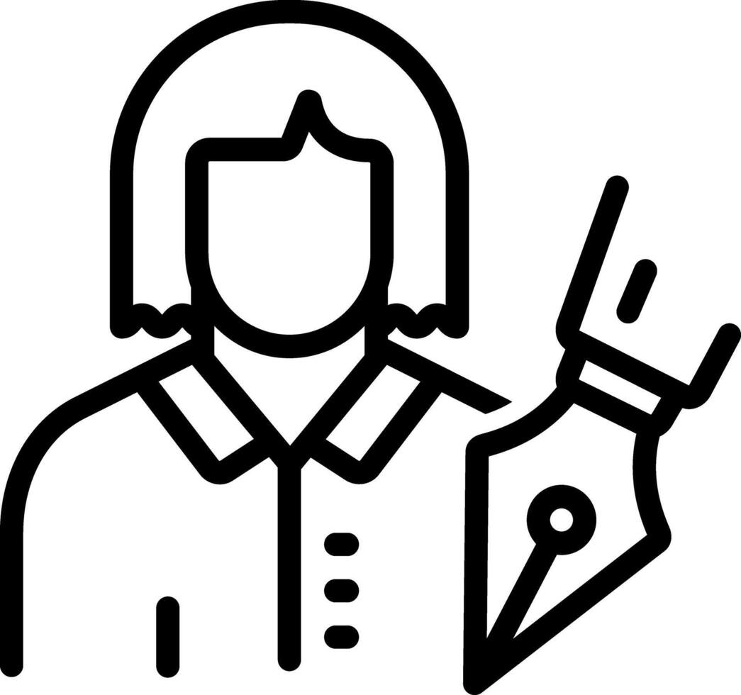 Black line icon for authors vector