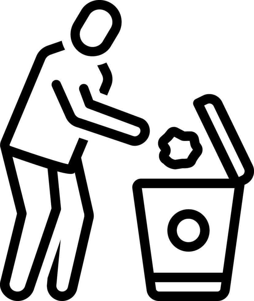 Black line icon for dispose vector