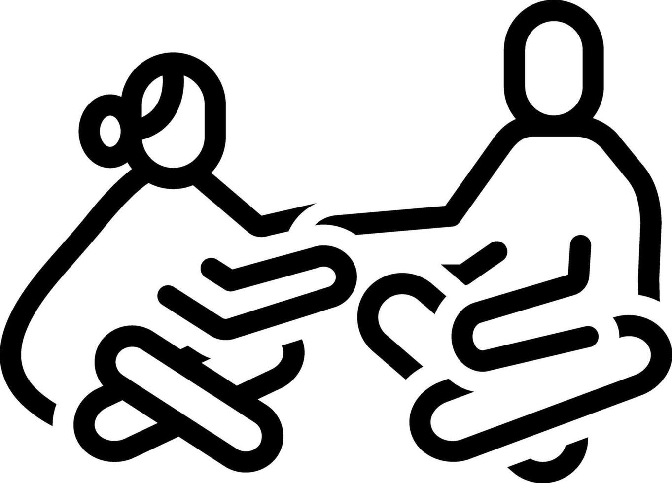 Black line icon for sister and brother vector