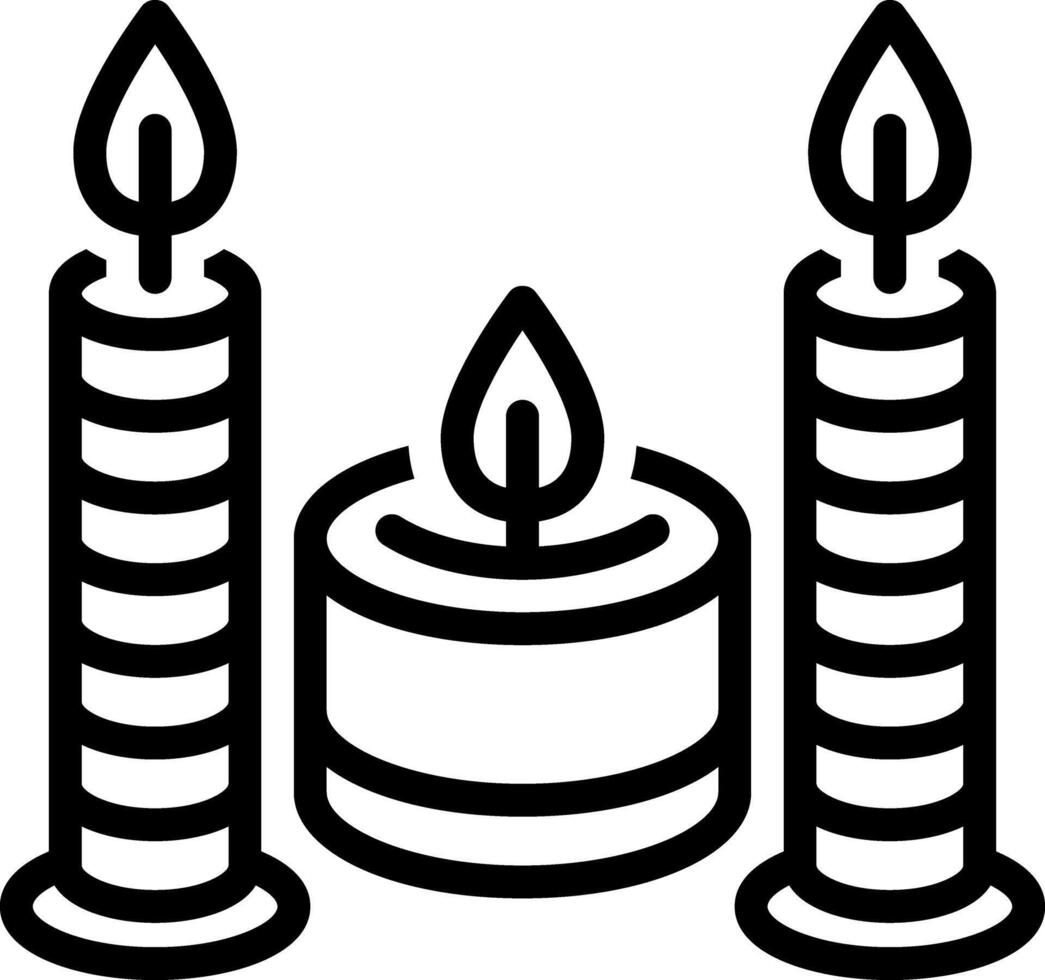 Black line icon for candles vector