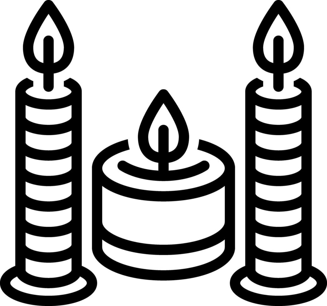 negro línea icono para velas vector