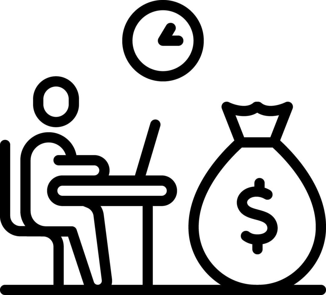 Black line icon for wages vector