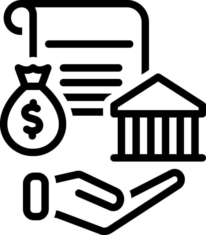 Black line icon for loan vector